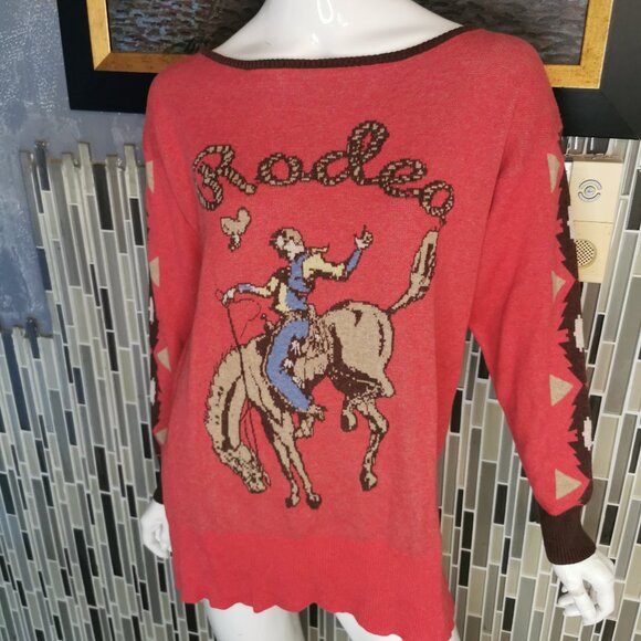 Tasha Polizzi Sweaters - Tasha Polizzi cowboy up Rodeo pullover sweatshirt size S/L 0440